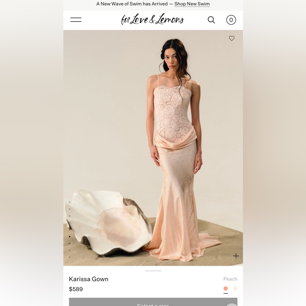 Karissa Gown in Peach Lace Dress